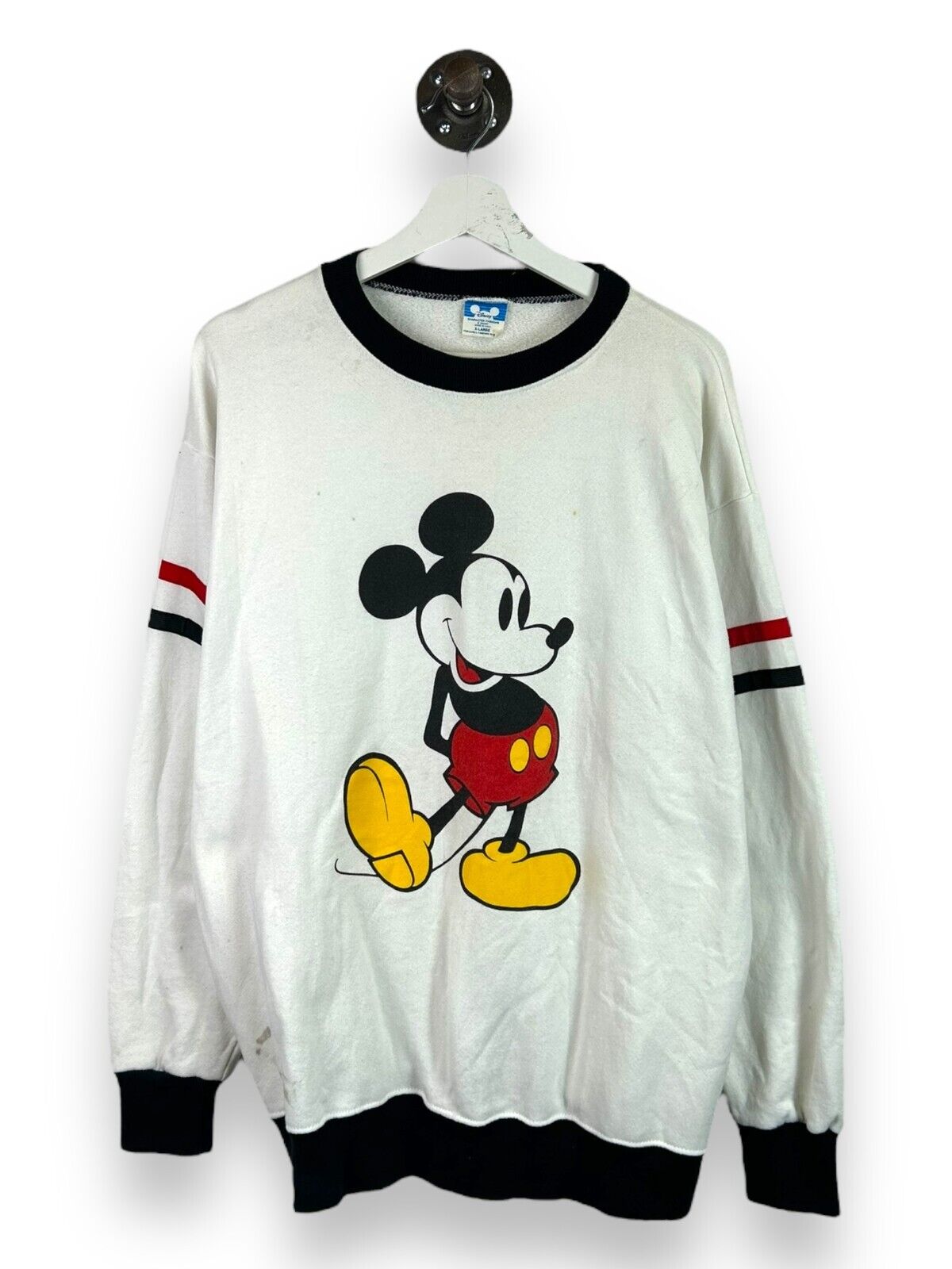 Vintage 80s Disney Mickey Mouse Cartoon Character Graphic Sweatshirt Size XL