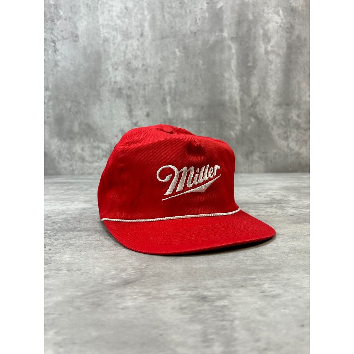 Vintage 90s Miller Embroidered Spellout Beer Promo Snapback Hat OSFA