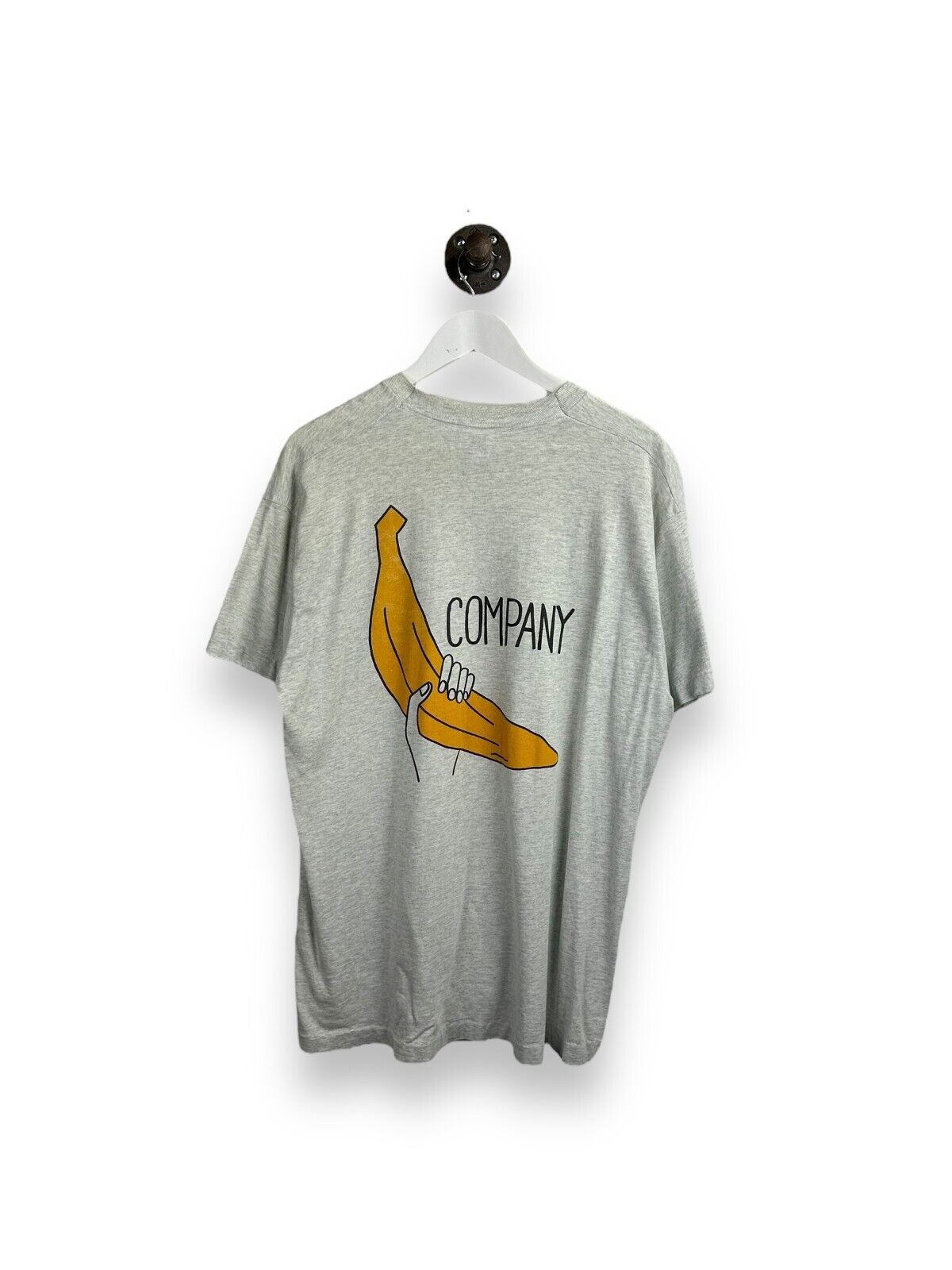 Vintage 1987 Big Banana Holding Co. Comedy Graphic T-Shirt Size XL Gray 80s