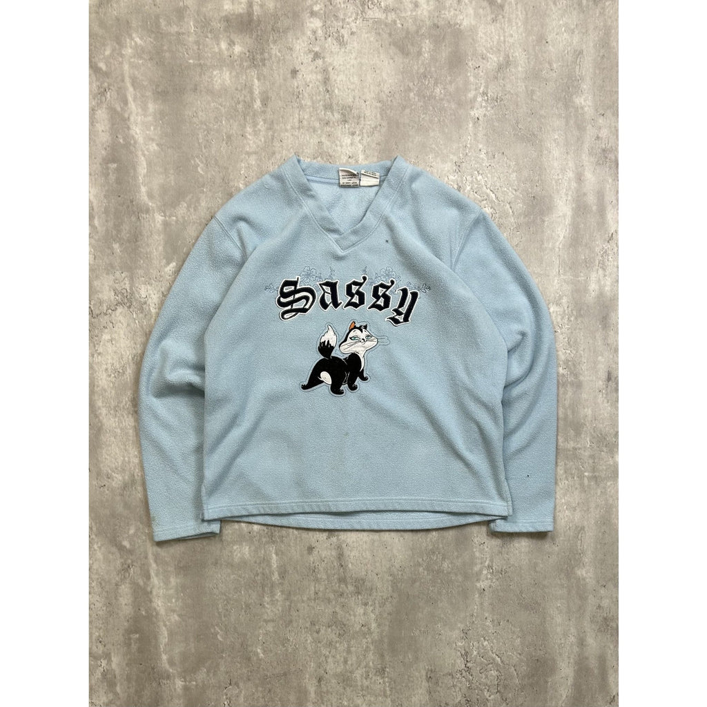 Vintage Looney Tunes Penelope Pussycat Fleece Tv Show Sweatshirt Size Large