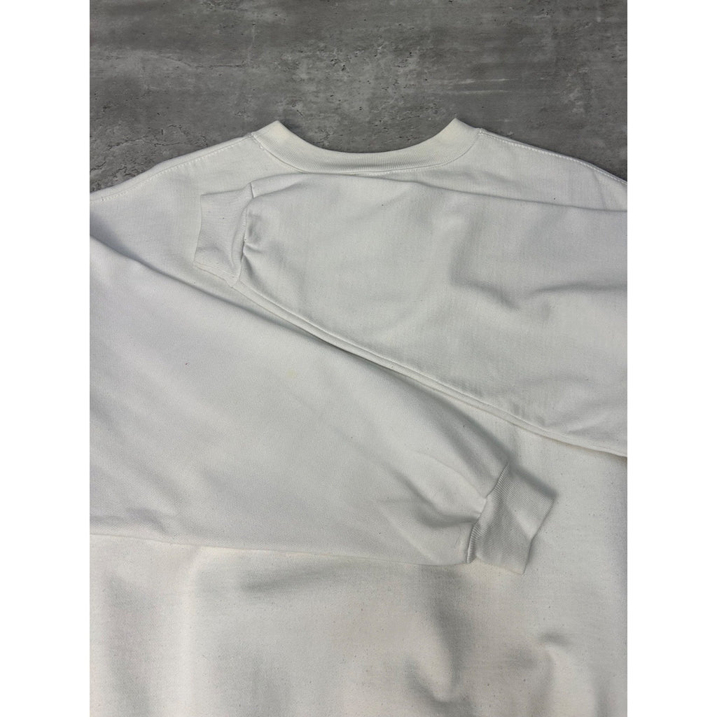 Vintage 90s Quiksilver Embroidered Spellout White Sweatshirt Size Large