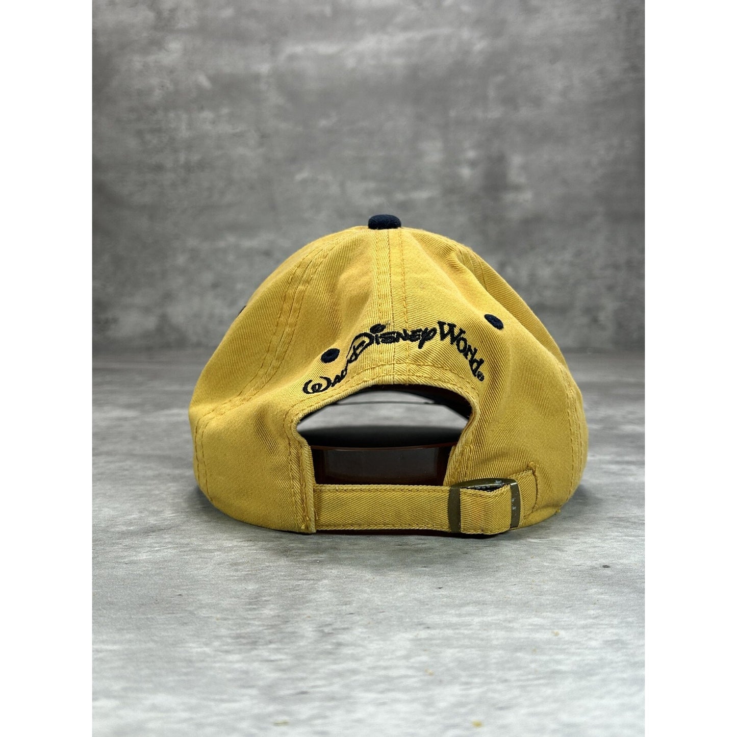 Vintage Disney Mickey Mouse Embroidered Patch Strapback Hat OSFA Yellow