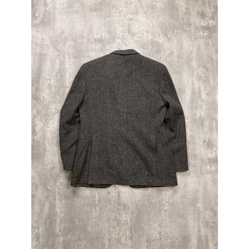 Vintage 1980s Daniel Hechter Herringbone Gray Wool Sport Jacket Size Large