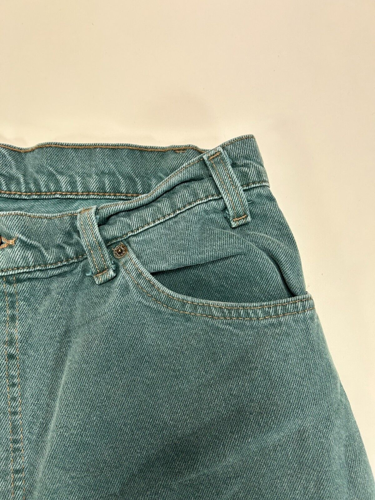 Vintage 90s Levis 550 Blue Tab Teal Wash Denim Pants Size 32W