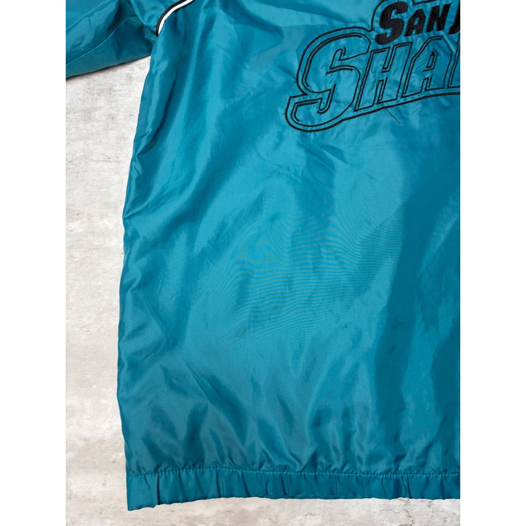 Vintage San Jose Sharks NHL Embroidered Logo Windbreaker Jacket Size Large
