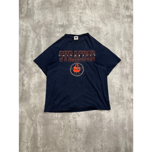 Vintage 90s Syracuse Orangemen NCAA Graphic Logo Spellout T-Shirt Size XL