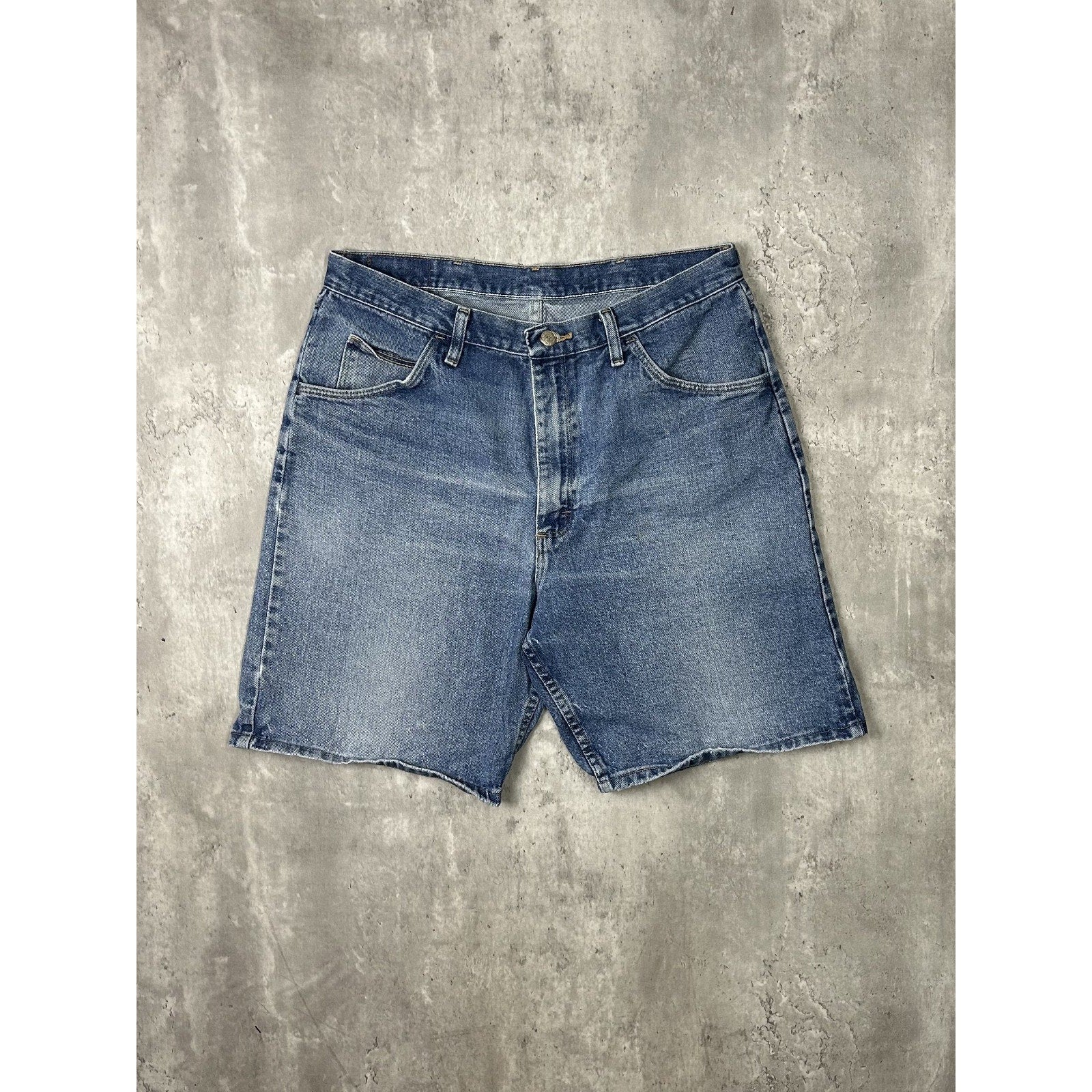 Vintage Wrangler Originals Medium Wash Denim Shorts Size 35 Blue