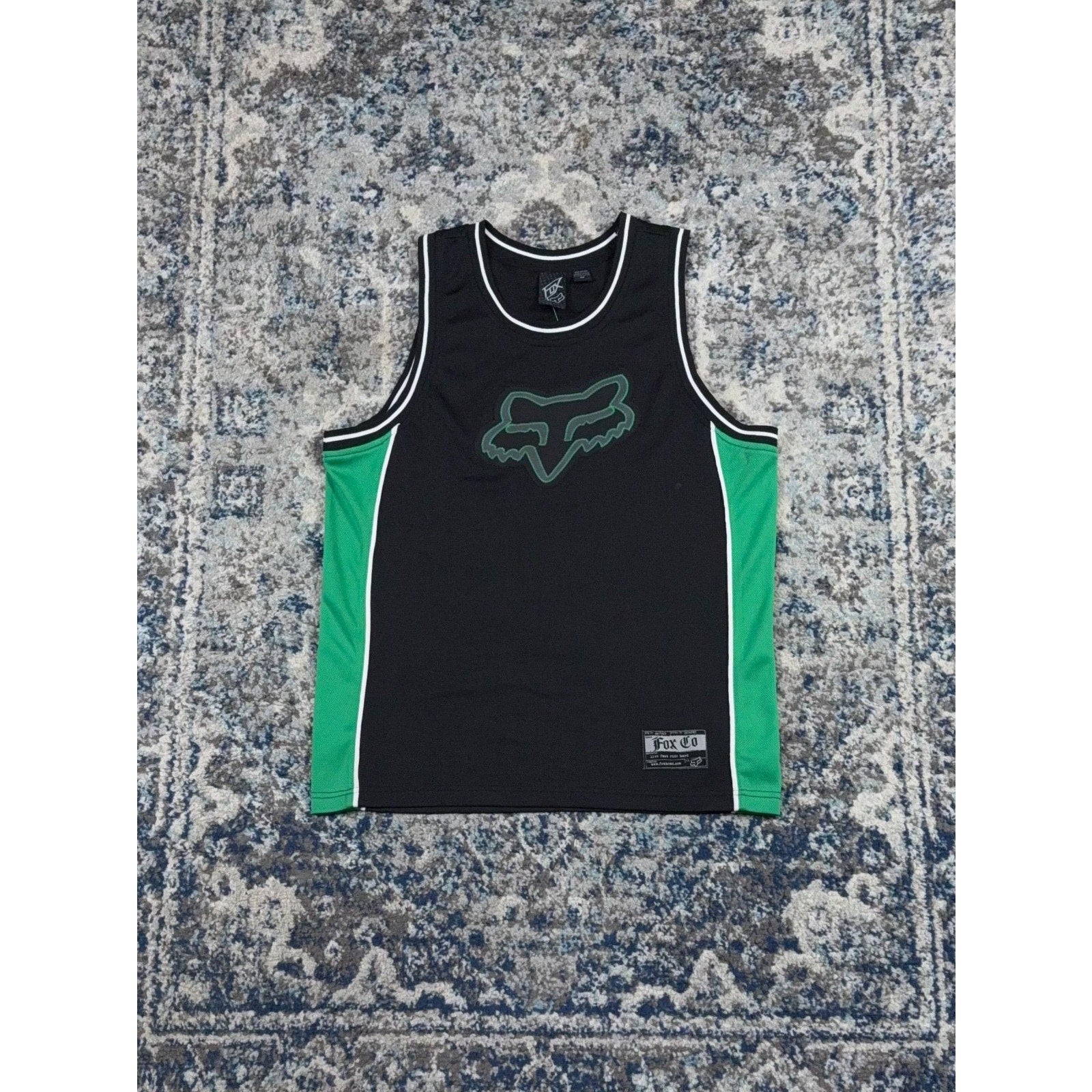 Vintage Fox Racing Embroidered Logo Two Tone Basketball Jersey Size Medium