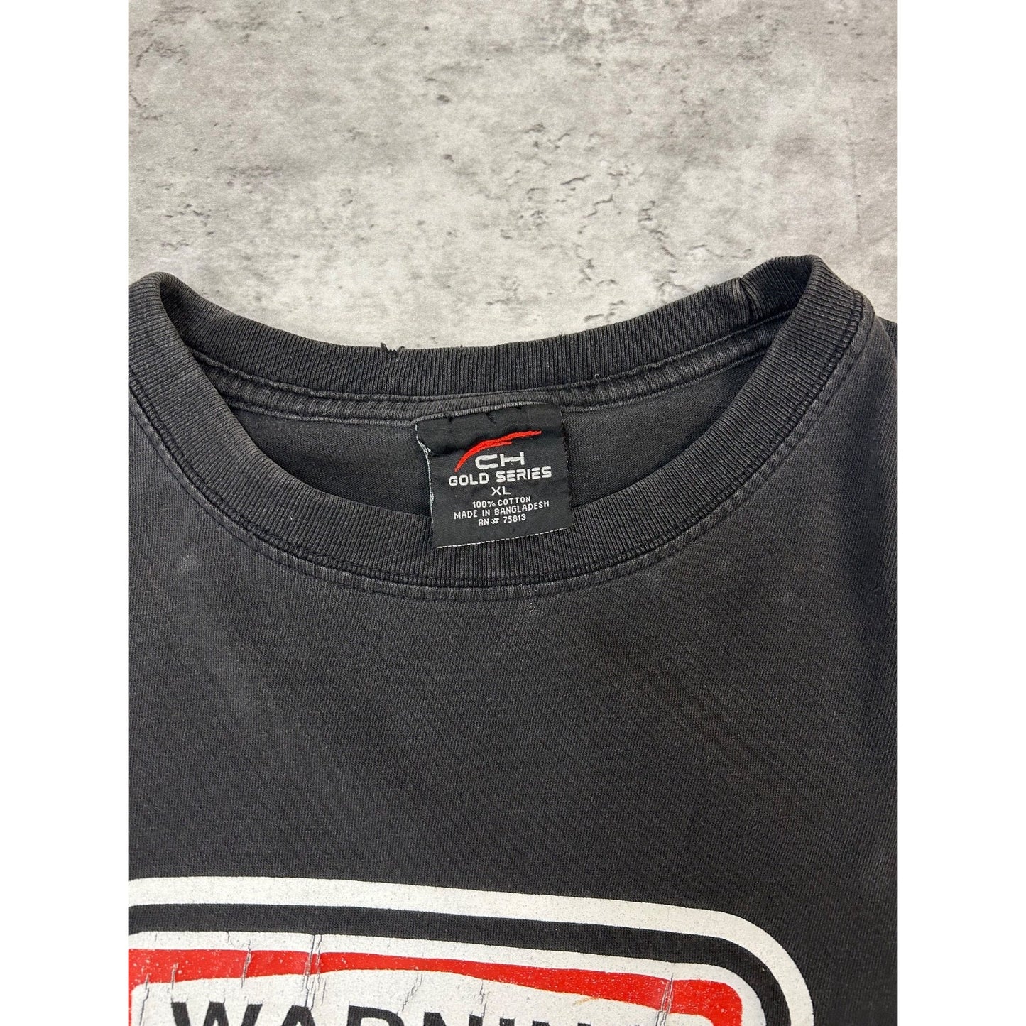 Vintage Warning Choking Hazard Dirty Comedy Graphic T-Shirt Size XL Black