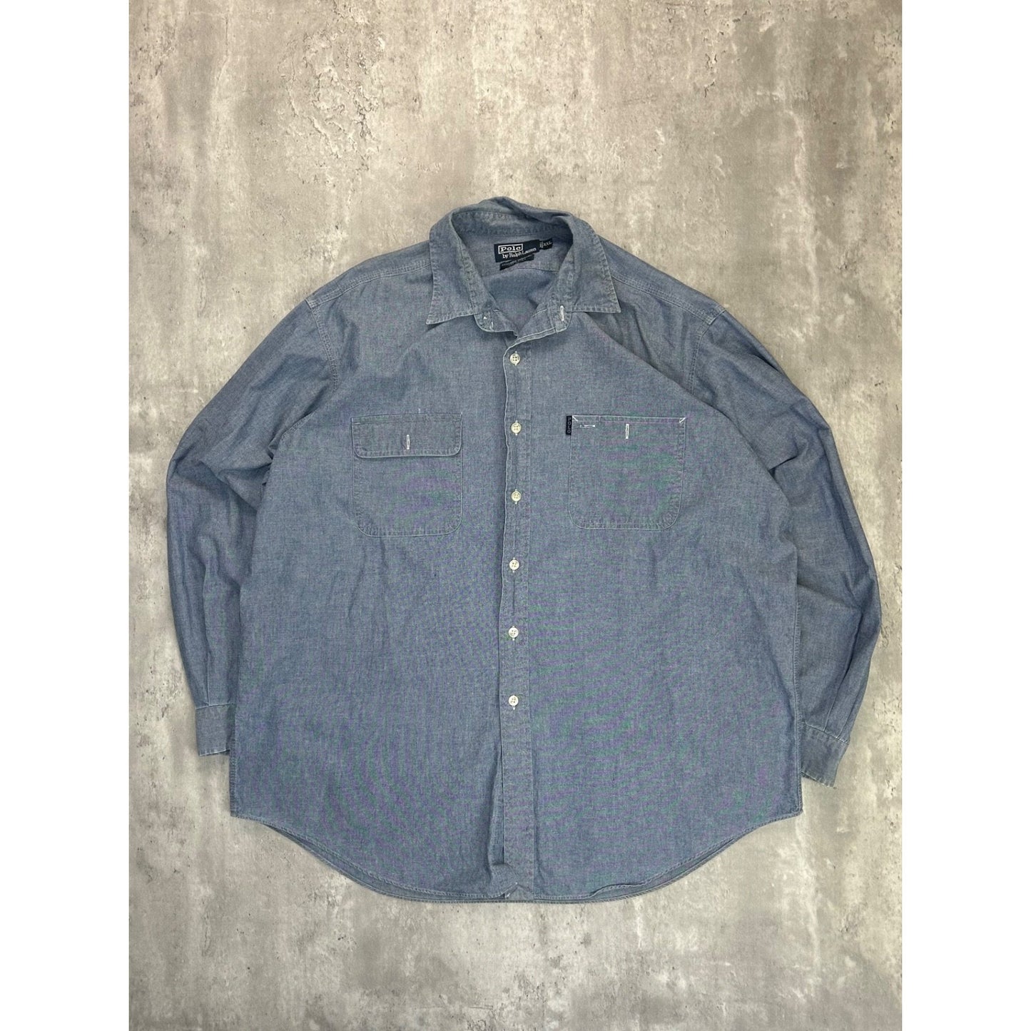 Vintage Polo Ralph Lauren Long Sleeve Button Up Shirt Size 2XL Blue