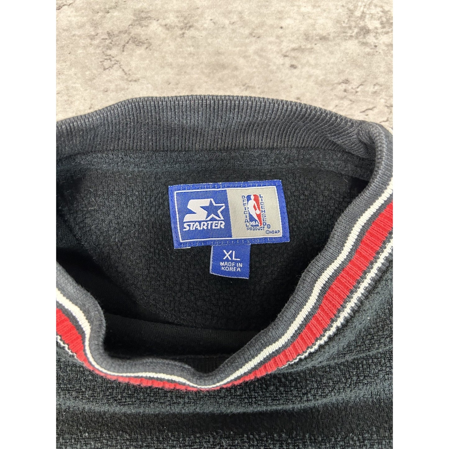 Vintage 90s Chicago Bulls NBA Embroidered Starter Fleece Sweatshirt Size XL