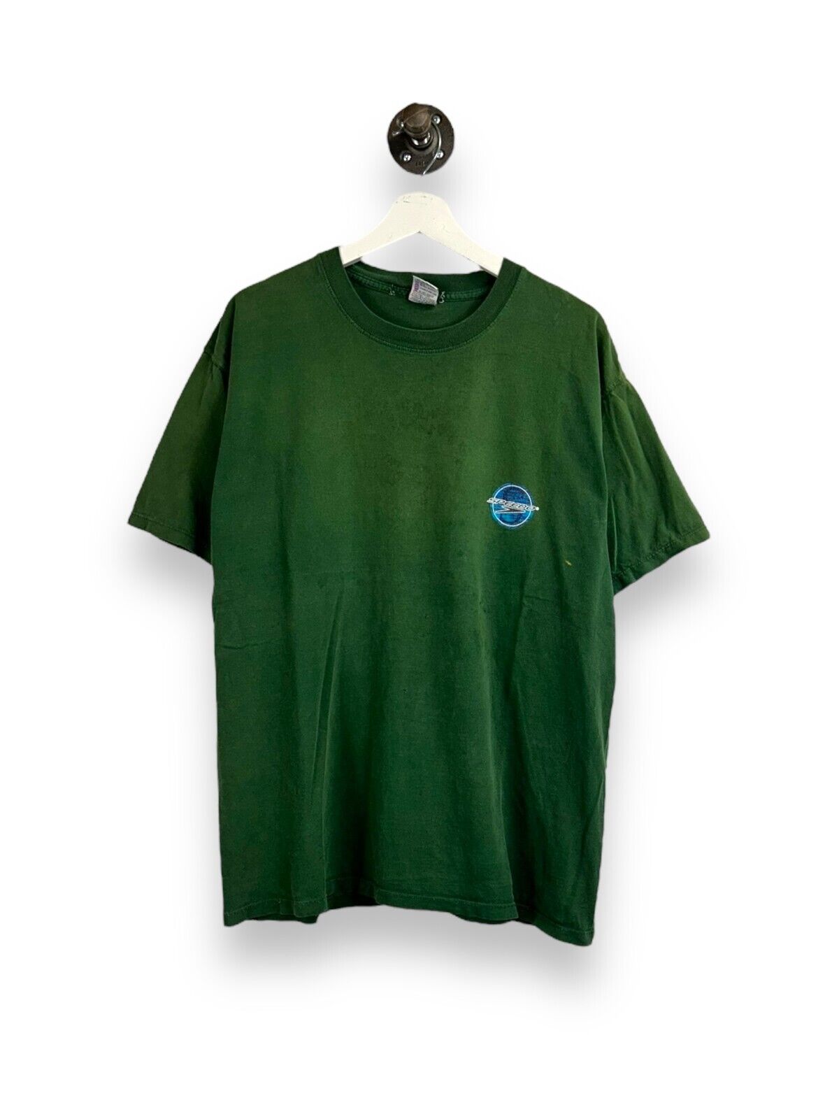 Vintage 90s Speedo Earth Water Sky Graphic T-Shirt Size Large Green