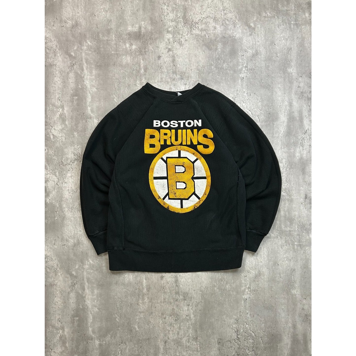 Vintage 90s Boston Bruins NHL Big Logo Spellout Hockey Sweatshirt Size Large