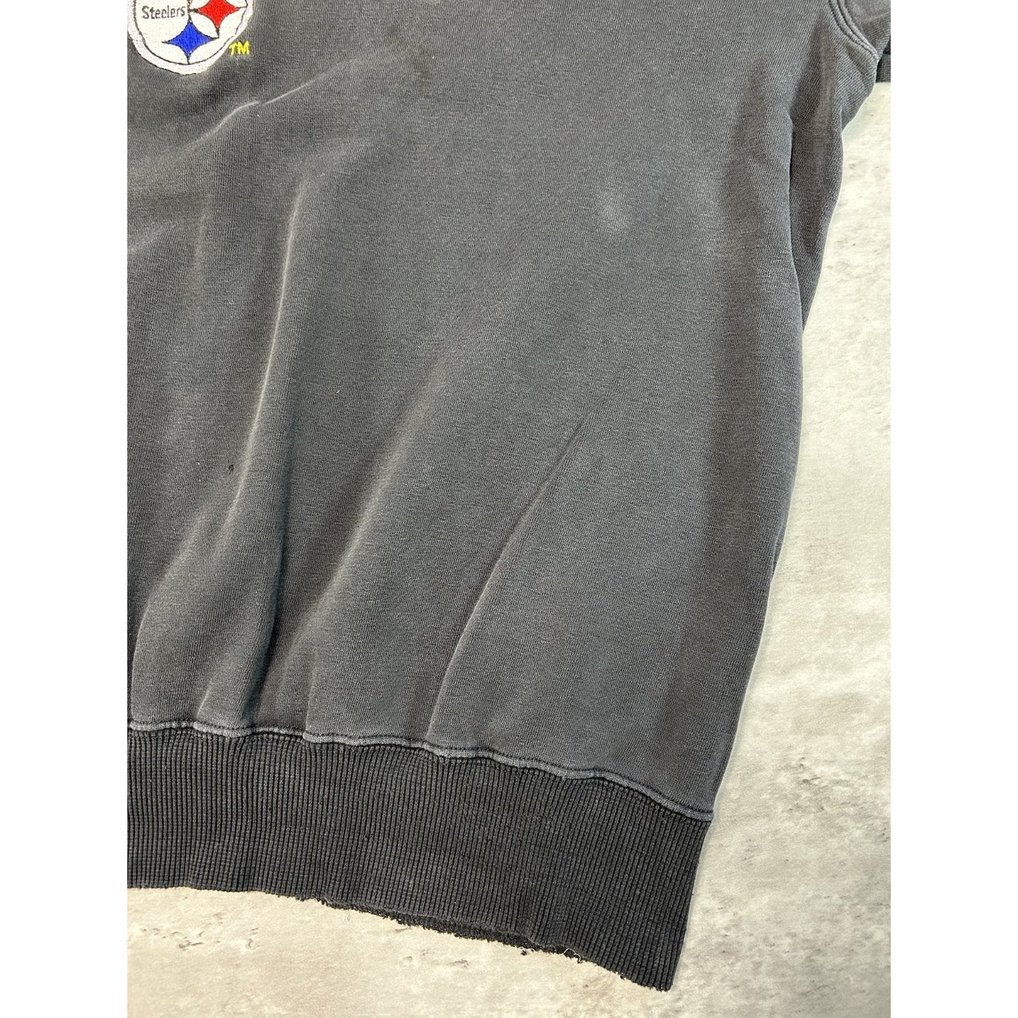Vintage 90s Pittsburgh Steelers NFL Embroidered Spellout Sweatshirt Size 2XL