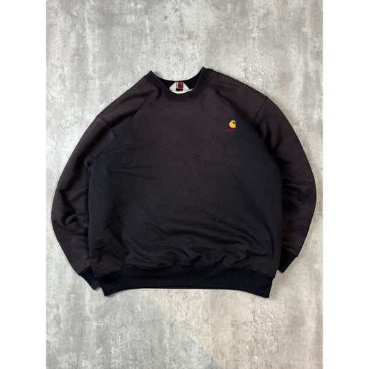 Vintage 90s Carhartt Thermal Lined Embroidered Workwear Sweatshirt Size 2XL