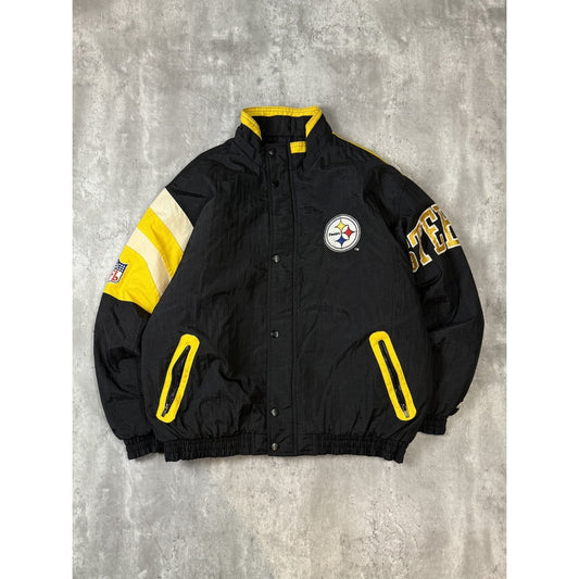 Vintage 90s Pittsburgh Steelers NFL Insulated Starter Split Back Jacket Size XL