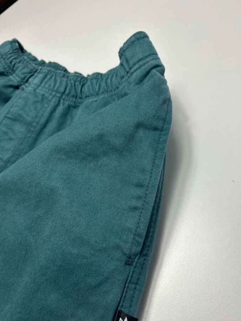 2000s Stussy Elastic Stuff Cotton Straight Leg Pants Size Small Teal