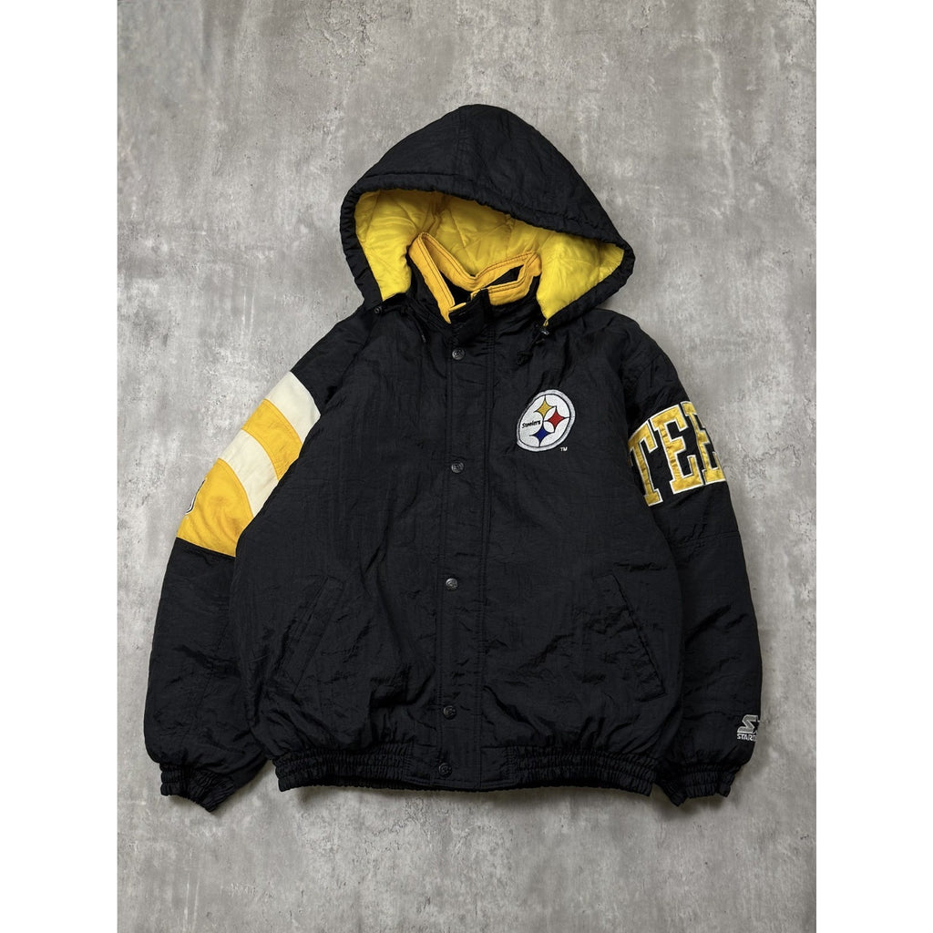90s Pittsburgh Steelers NFL Insulated Starter Split Back Jacket Size Large