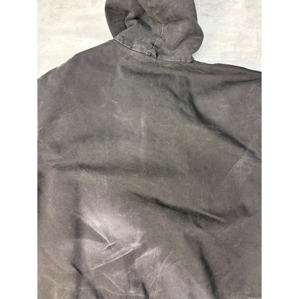 Vintage Carhartt Quilted Lined Canvas Hooded Bomber Workwear Jacket Sz XL J06ONX