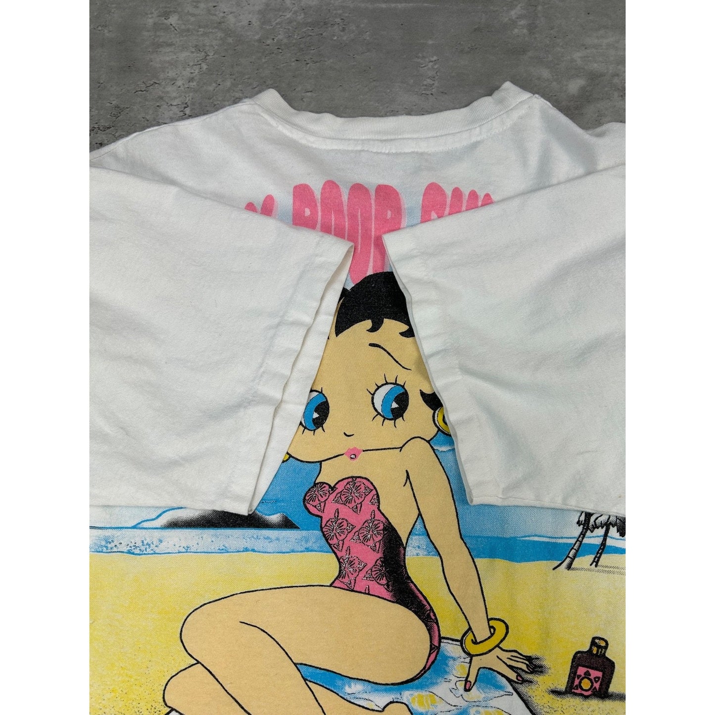 Vintage 1998 Betty Boop On The Beach Cartoon Character Graphic T-Shirt Size XL