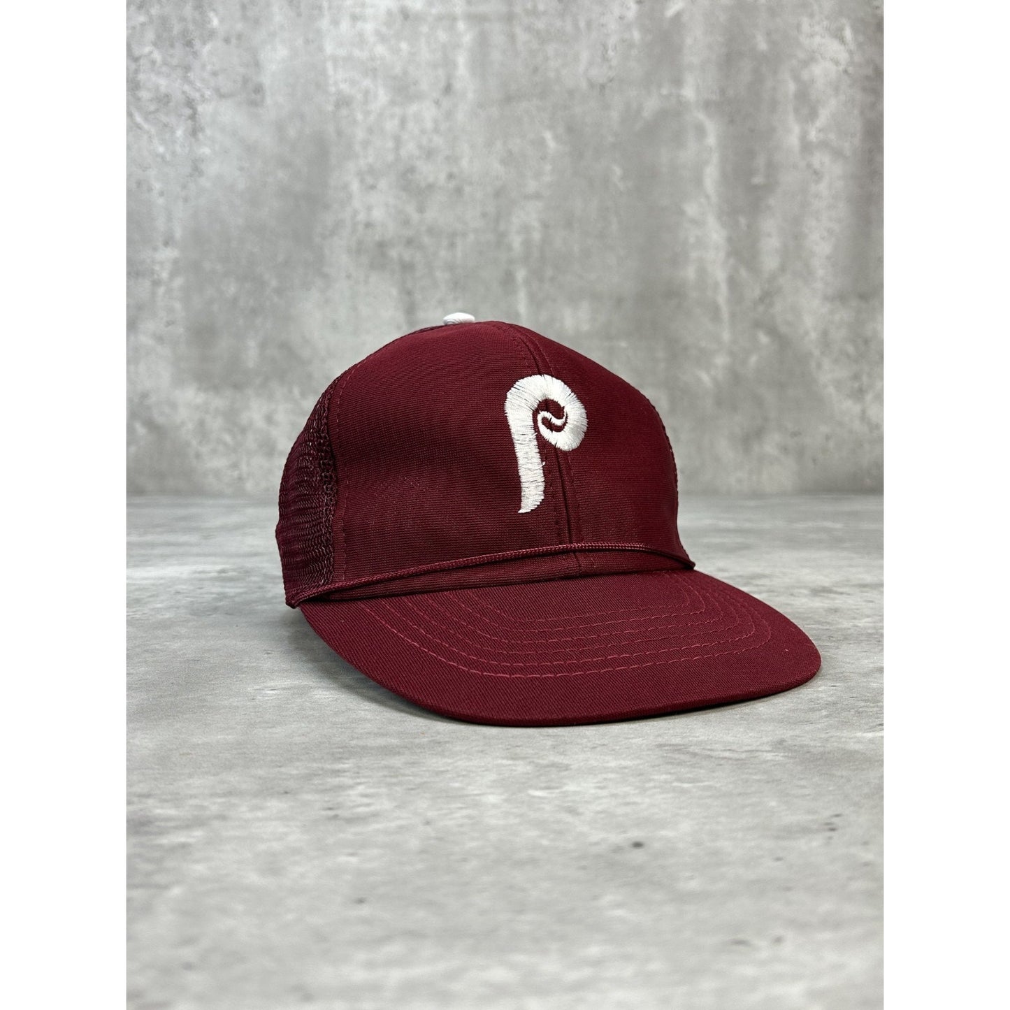 Vintage 80s Philadelphia Phillies MLB Embroidered Logo Trucker Snapback Hat OSFA