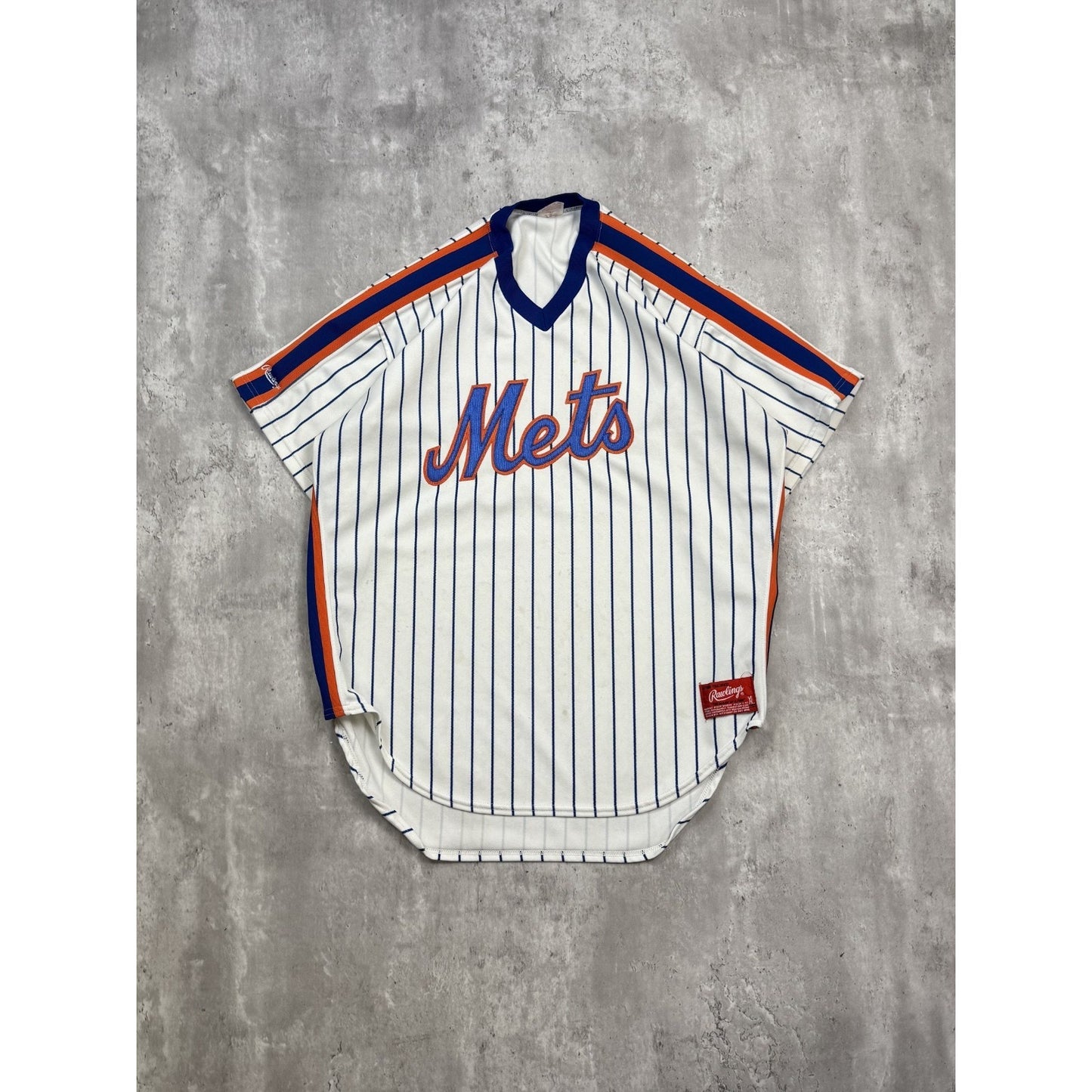Vintage 90s New York Mets MLB Stitched Rawlings Pinstripe Baseball Jersey Sz XL