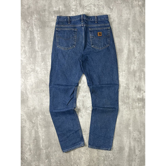 Vintage Carhartt Dark Wash Denim Workwear Pants Size 34 Blue