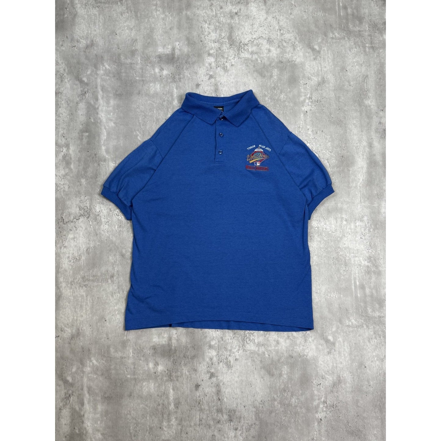 Vintage 1993 Toronto Blue Jays MLB World Series Champs 1/4 Button Up Shirt Med