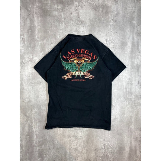 Vintage 2000 Harley Davidson Motorcycles Graphic Crest T-Shirt Size Large Black