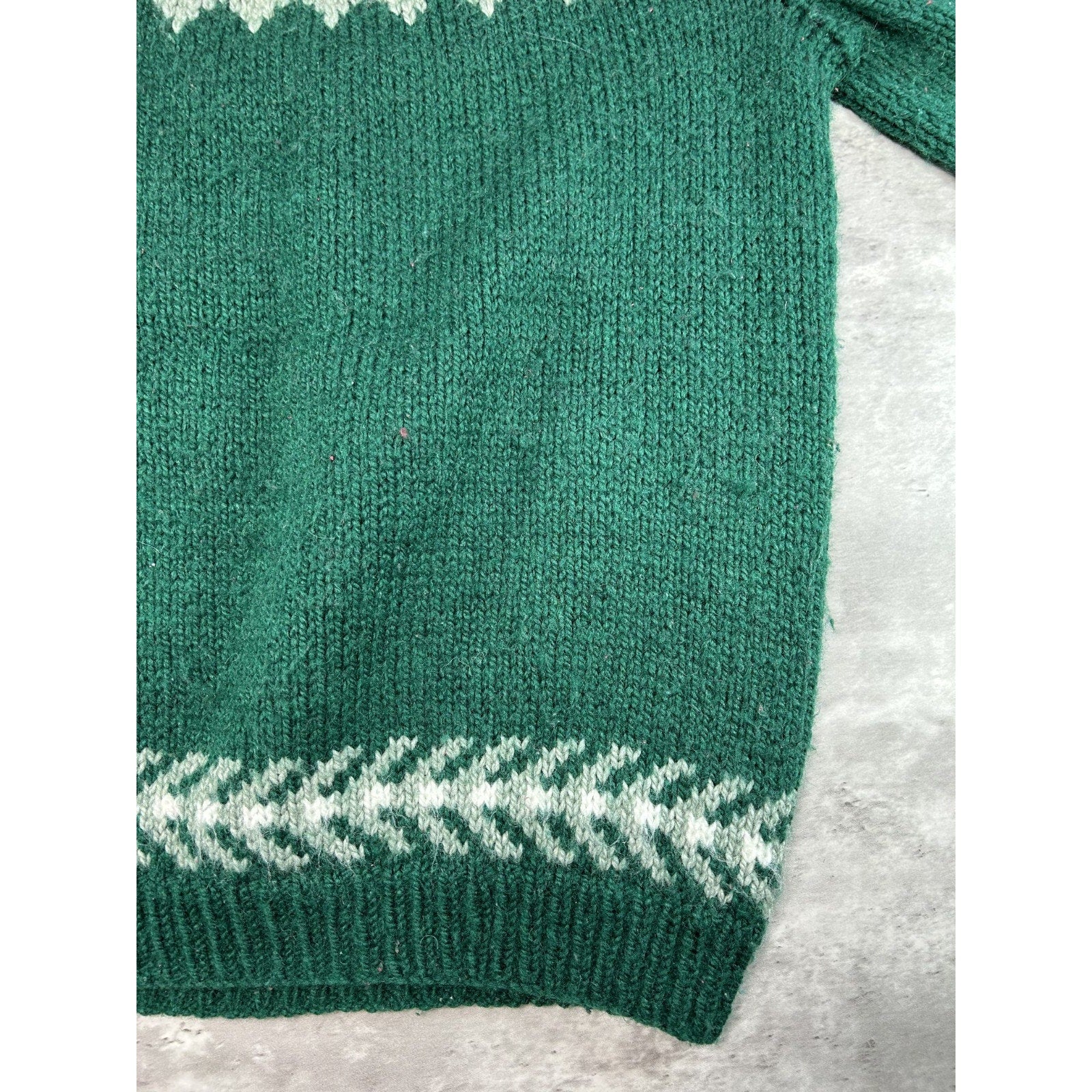 Vintage Heavyweight Geometric Striped Pullover Ribbed Sweater Size XL