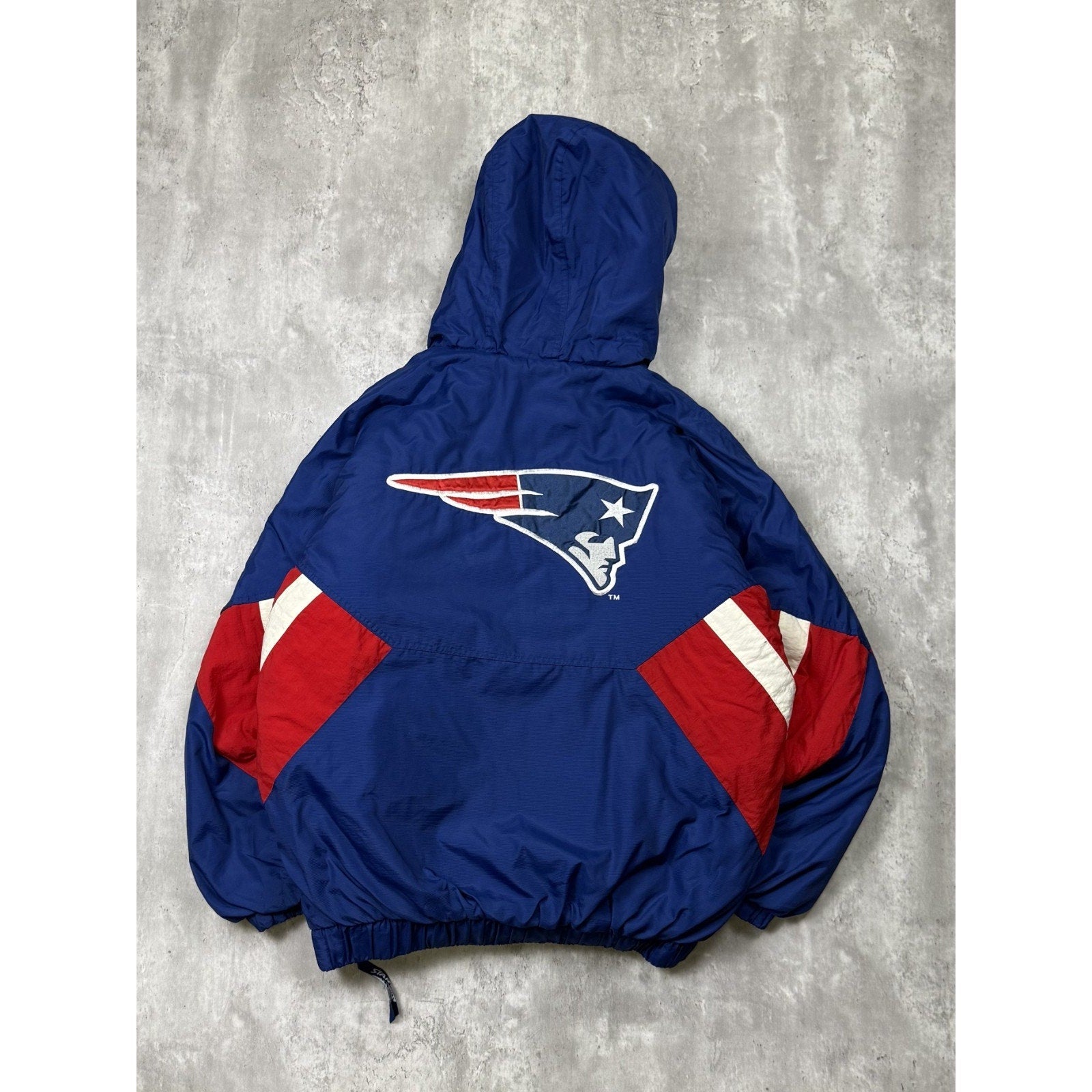 Vintage 90s New England Patriots NFL Starter 1/2 Zip Pullover Jacket Size XL