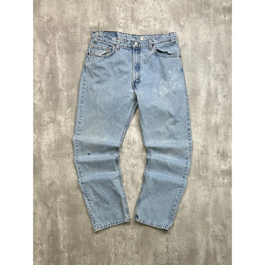 Vintage 90s Levis 505 Red Tab Straight Fit Light Wash Denim Pants Size 35