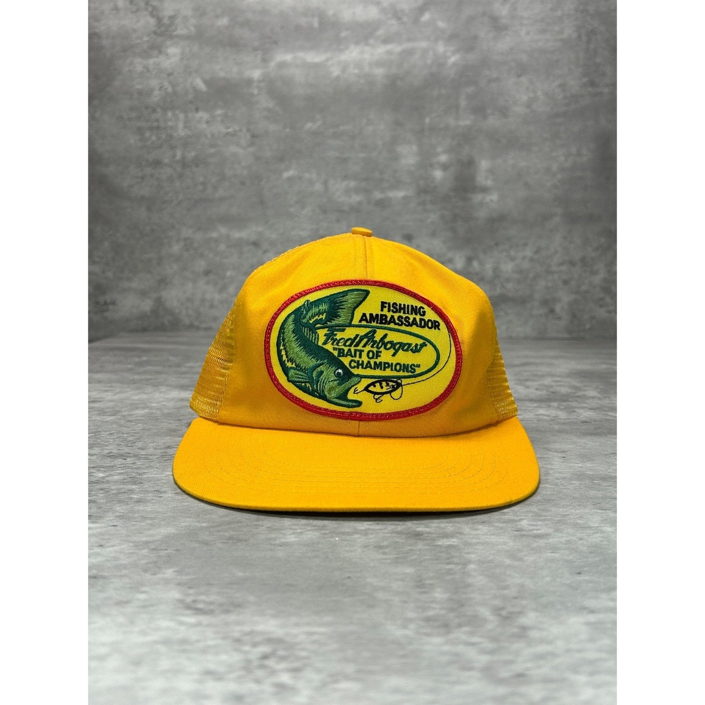 Vintage 80s/90s Fred Arbogast Fishing Ambassador Trucker Snapback Hat OSFA