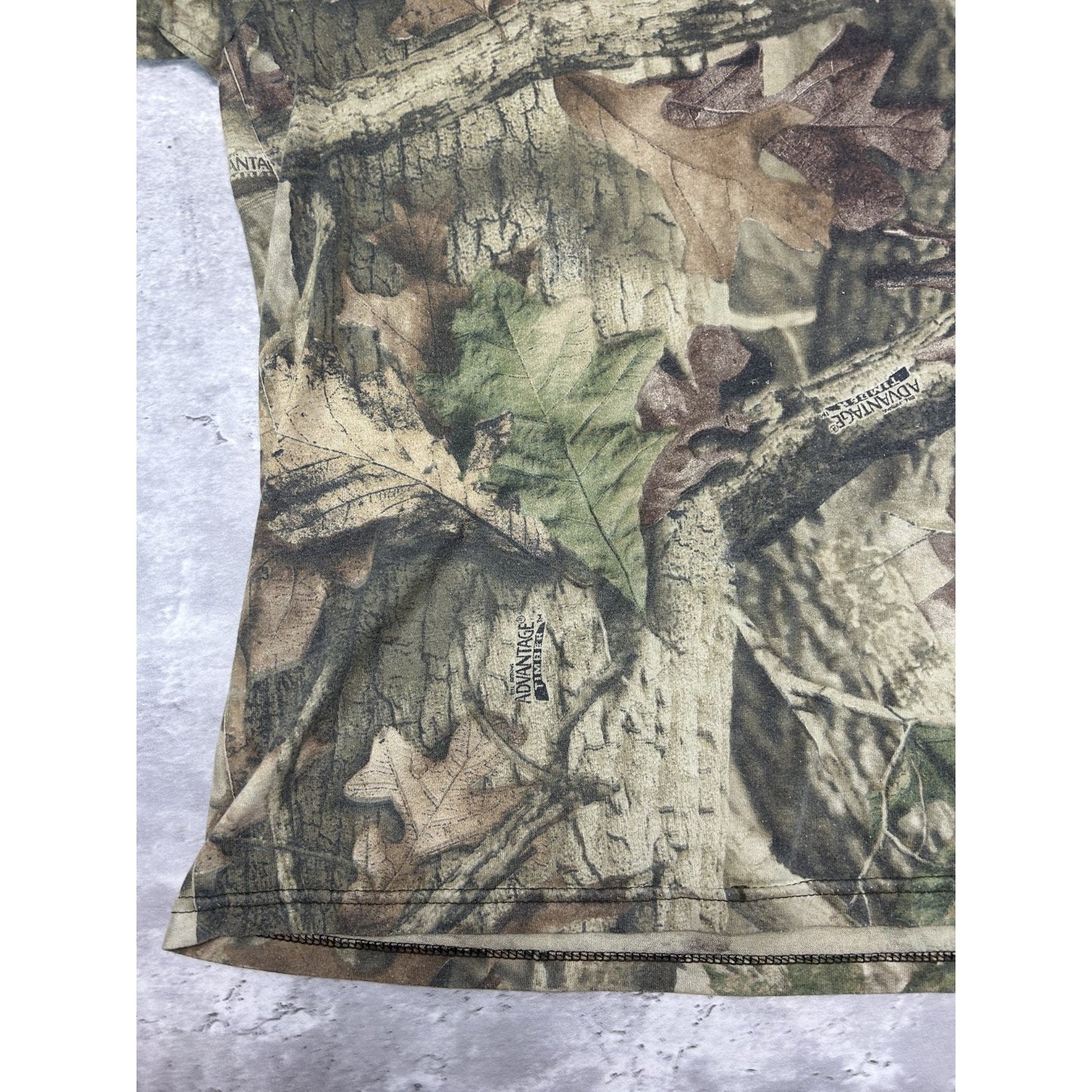 Vintage 90s Advantage Timber Tree Camo Pocket Hunting T-Shirt Size 2XL