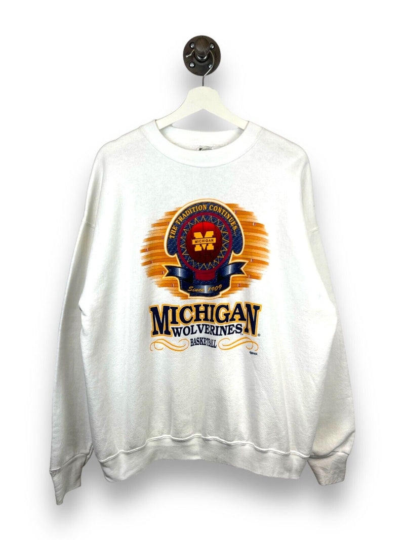 Vintage 1997 Michigan Wolverines NCAA Basketball Crewneck Sweatshirt Size XL