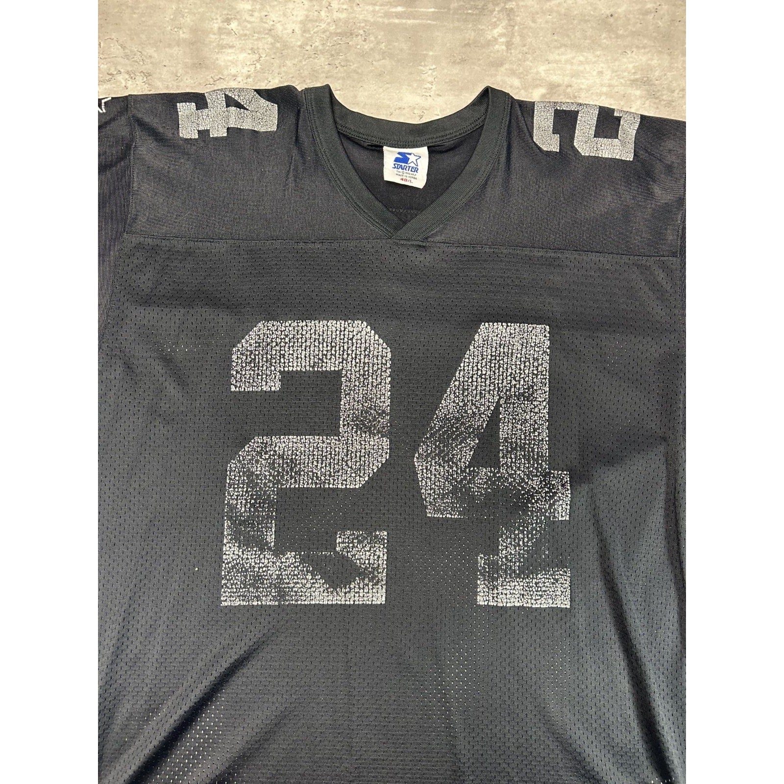 Vintage 1998 Charles Woodson #24 Oakland Raiders NFL Starter Jersey Size Large
