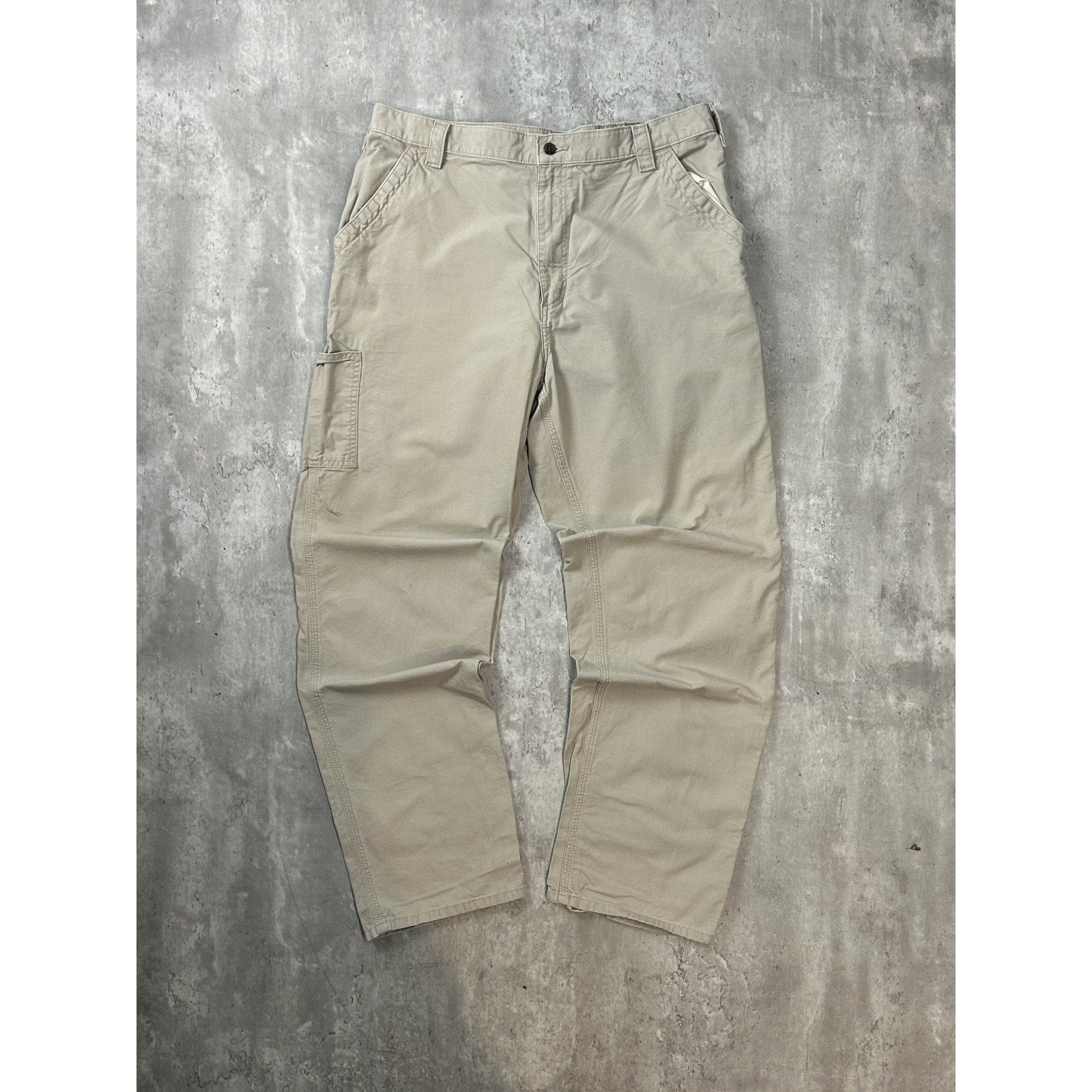 Vintage Carhartt Canvas Workwear Carpenter Pants Size 39 Beige
