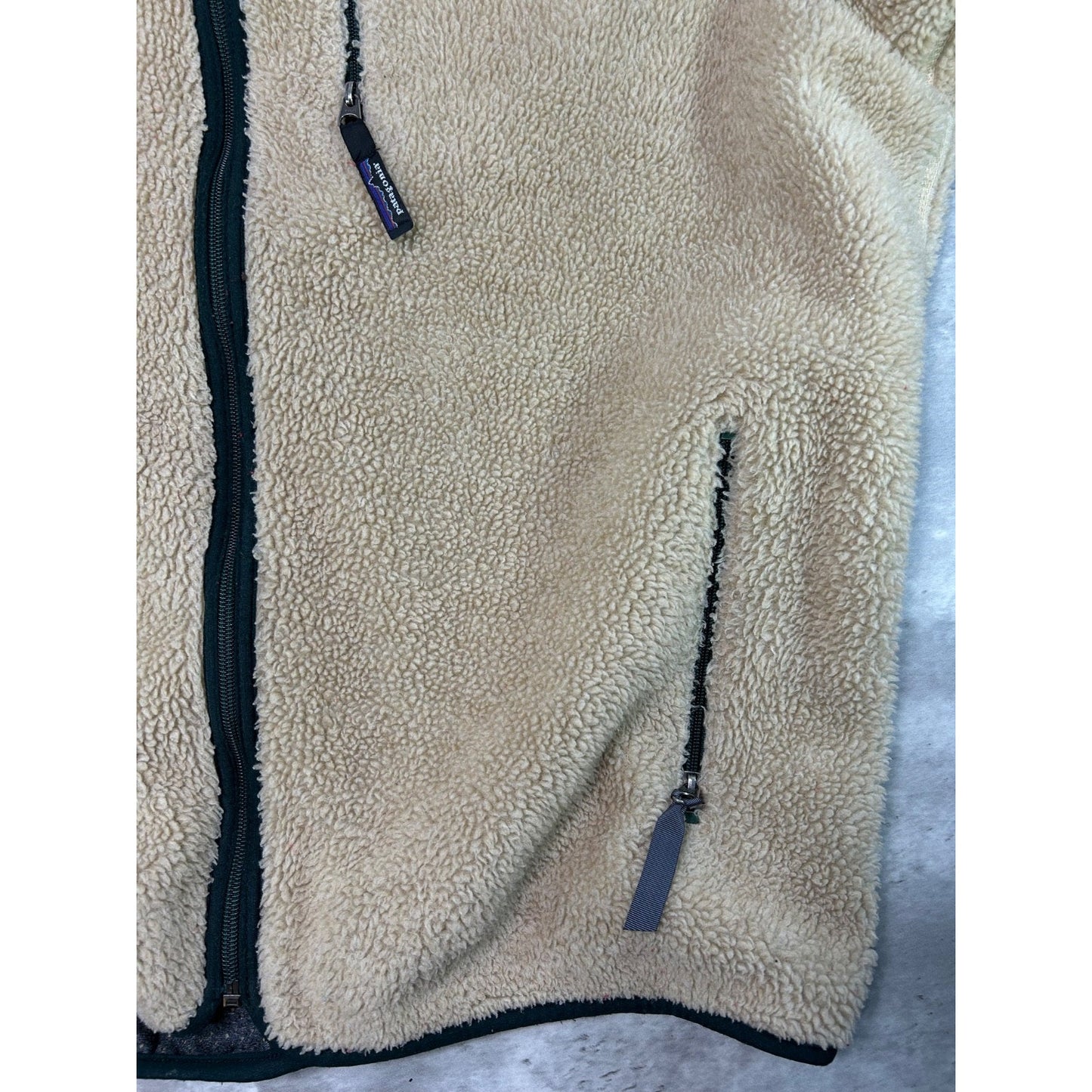 Vintage 90s Patagonia Oatmeal Deepile Full Zip Fleece Sweatshirt Size 2XL