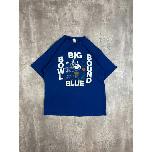 Vintage 1985 Kentucky Wildcats NCAA Bowl Bound Football T-Shirt Size Large Blue