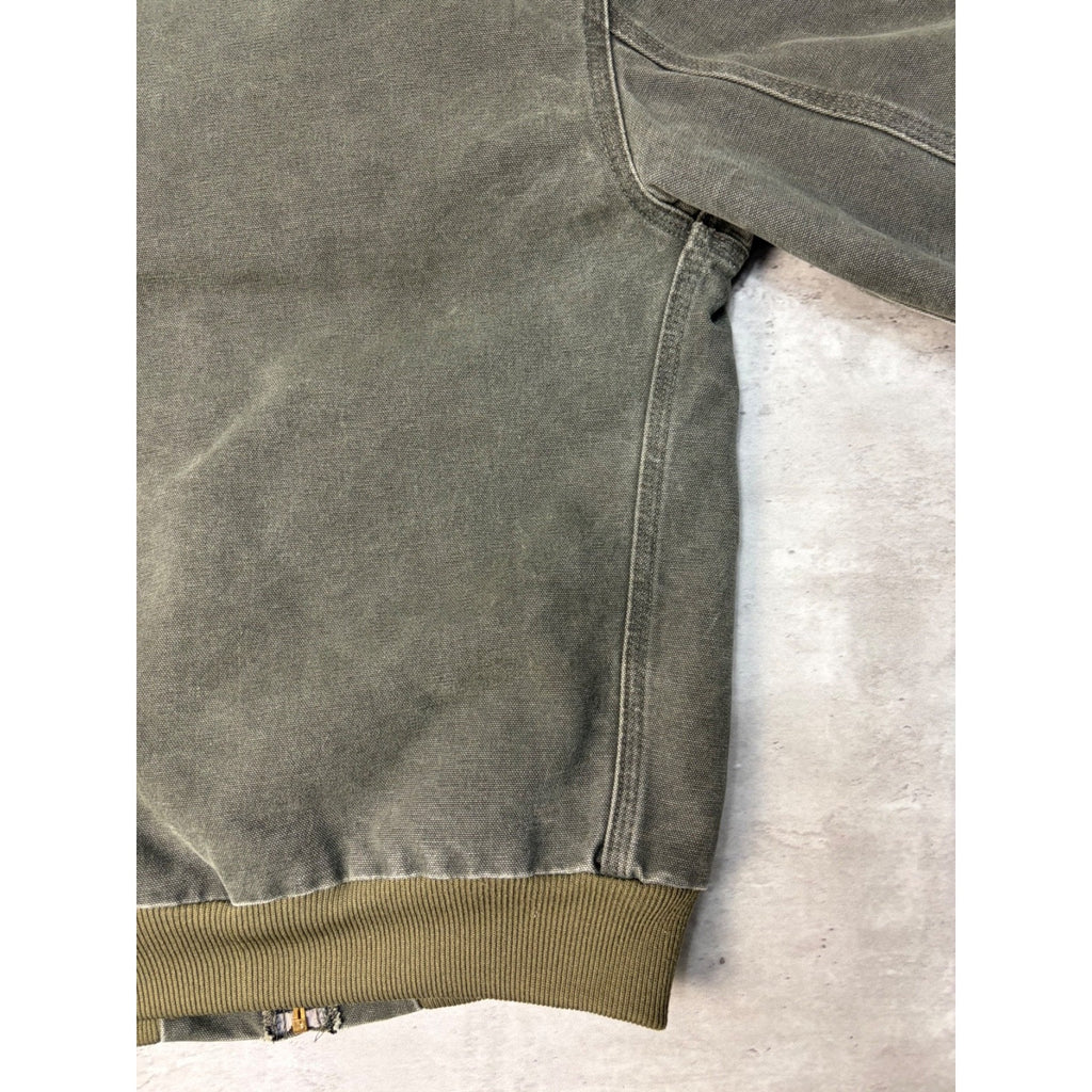 Vintage Carhartt Quilted Lined Canvas Hooded Active Jacket Size Large YOUTH