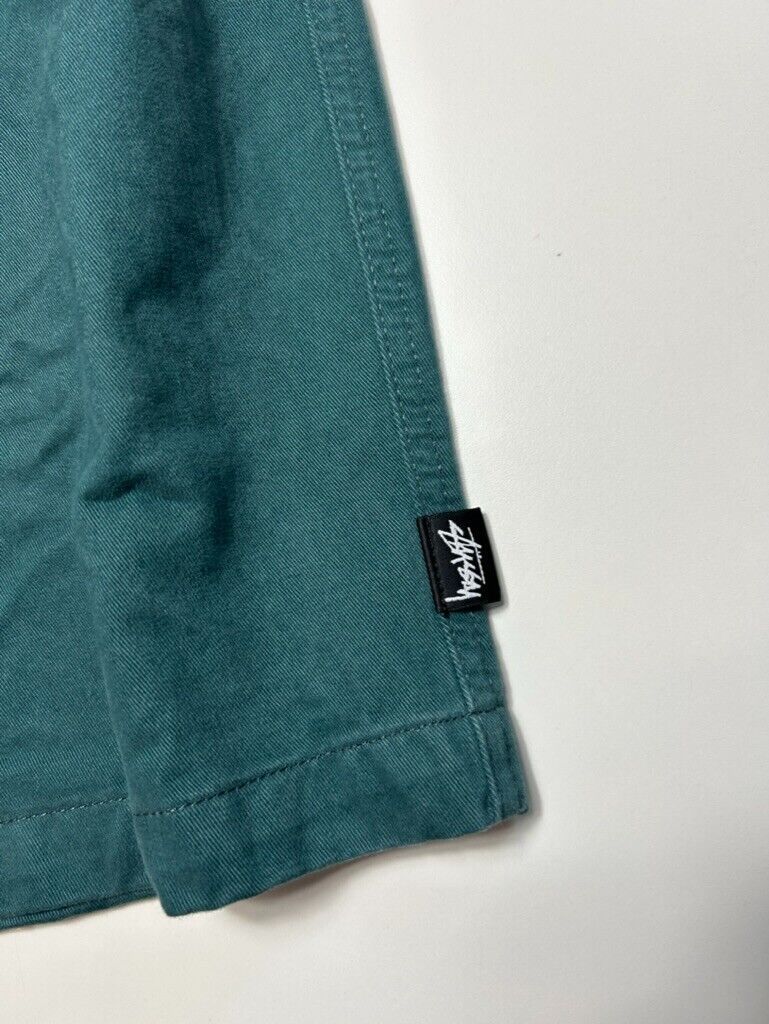 2000s Stussy Elastic Stuff Cotton Shorts Size Large Teal