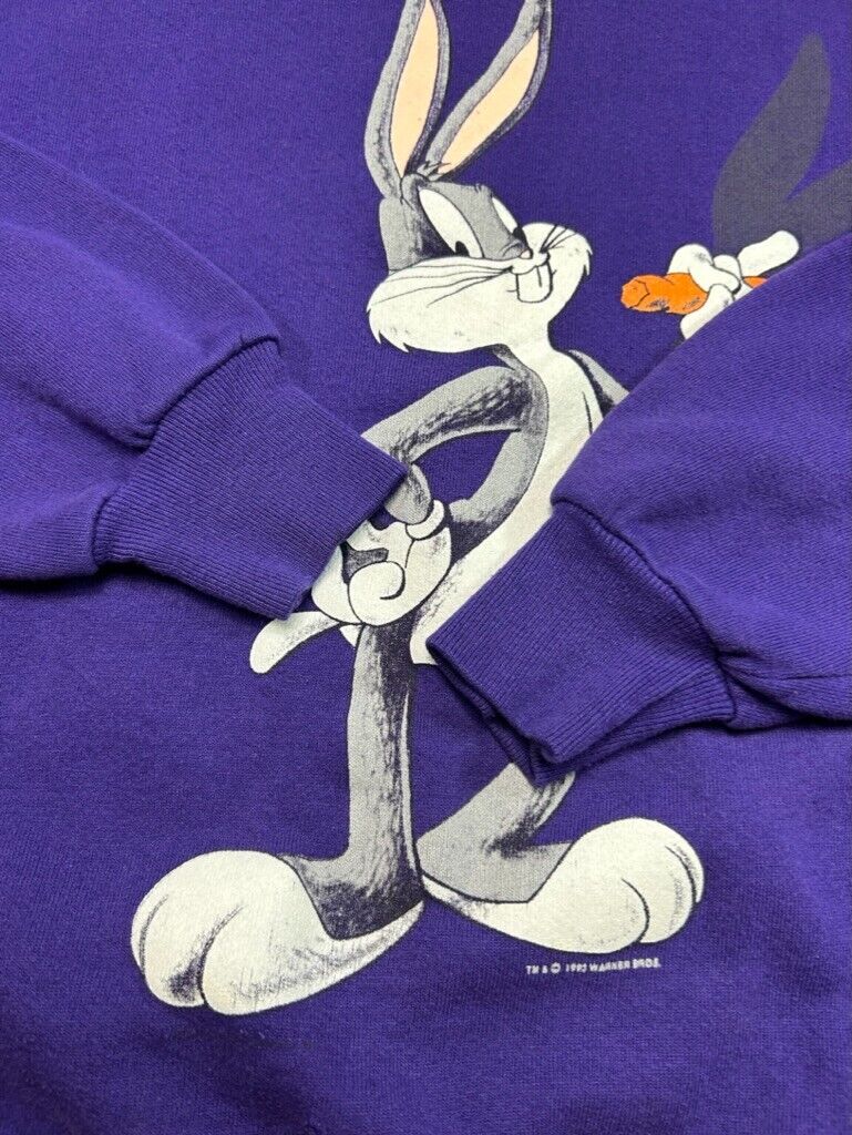 Vintage 1993 Looney Tunes Bugs Bunny Cartoon Character Graphic Sweatshirt Medium