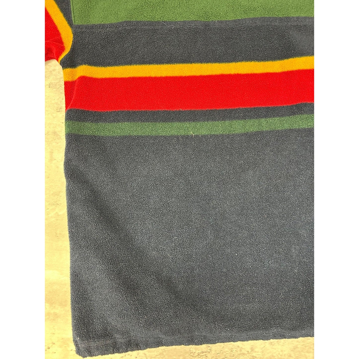Vintage Trader Bay Striped 3/4 Zip Fleece Sweatshirt Size Large