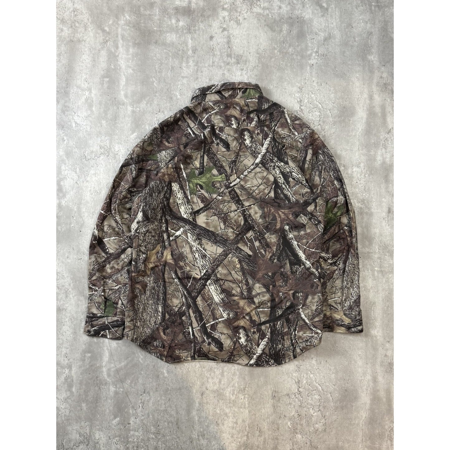 Vintage True Timber Tree Camo Hunting Long Sleeve Button Up Shirt Size XL