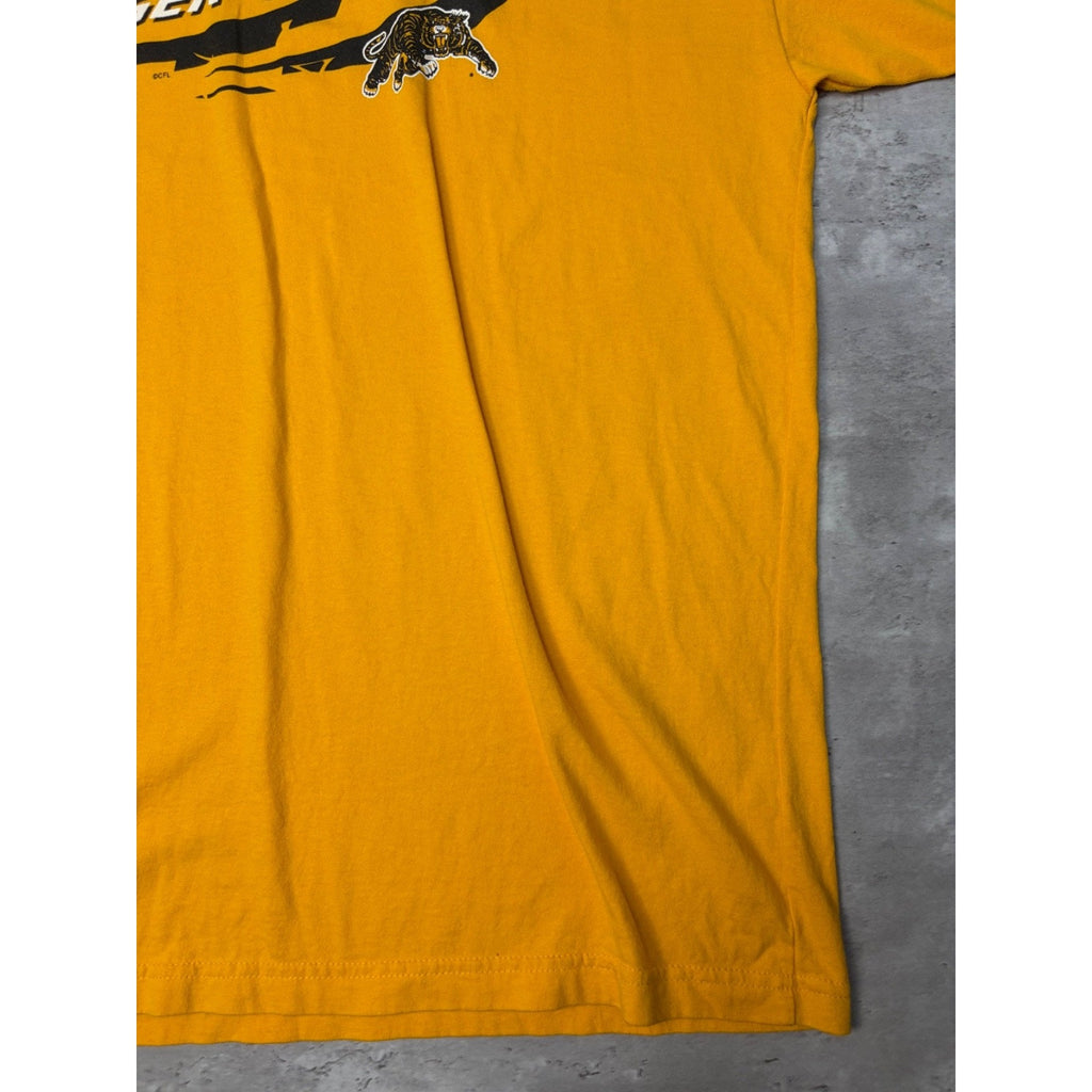 Vintage 90s Hamilton Tiger Cats CFL Spellout Logo Graphic T-Shirt Size Large