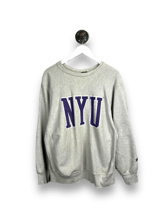 Vintage 90s NYU NCAA Collegiate Spellout Sweatshirt Size XL