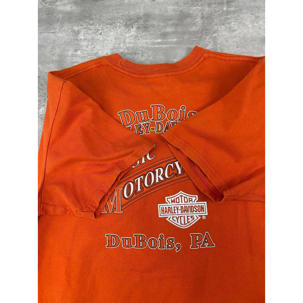 Harley Davidson Bad To The Chrome Motorcycle T-Shirt Size XL Orange