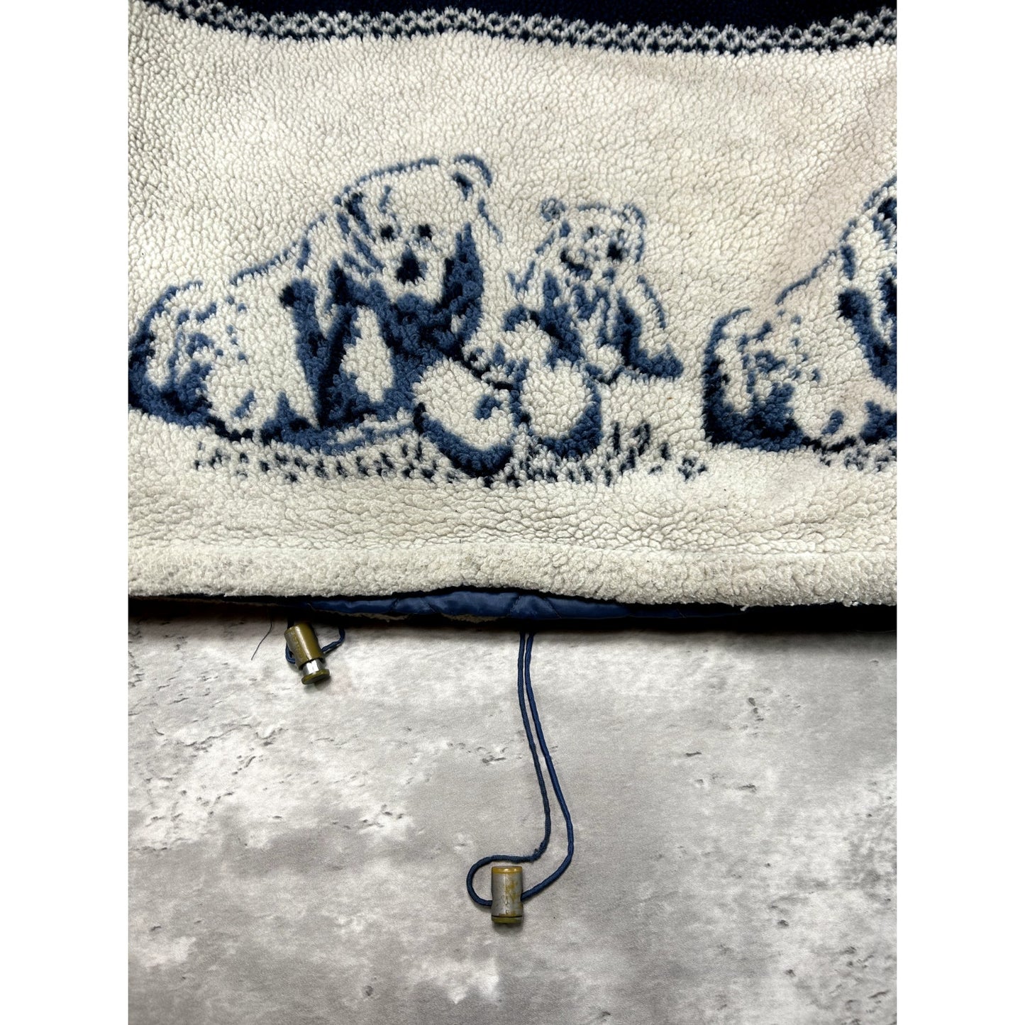 Vintage NY Classics Polar Bear Winter Print Insulated Fleece Jacket Size Large