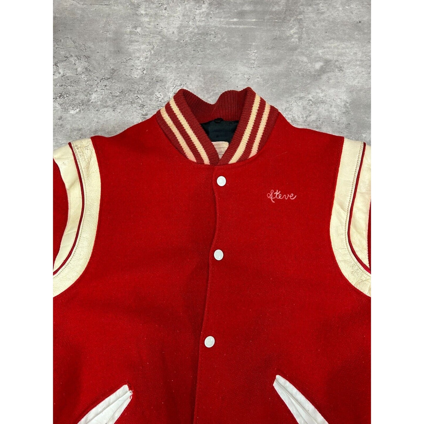 Vintage 1972 New Bremen Embroidered Collegiate Varsity Bomber Jacket Size Large