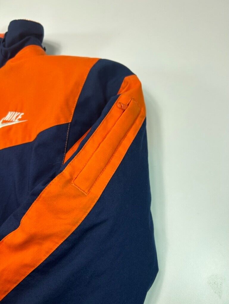 Vintage Y2K Nike Embroidered Logo Reversible Nylon Fleece Jacket Size Medium